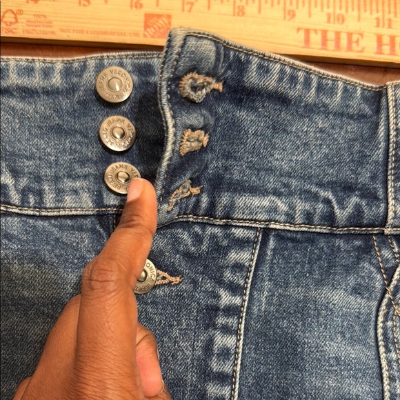 Veronica Beard Blue denim Mini Pencil Skirt Casual button front Sz M - Picture 5 of 13